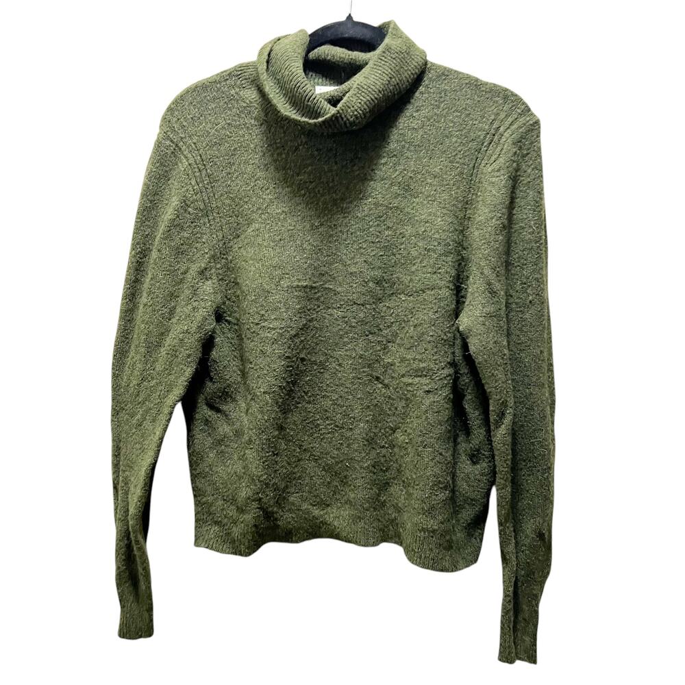 A New Day Olive Green Chunky Knit Turtlneck Sweater Size Medium